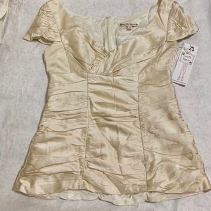 Nanette Lepore cream silk top Sz 0